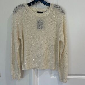 ATM Anthony Thomas Melillo Chalk Sequin Sweater